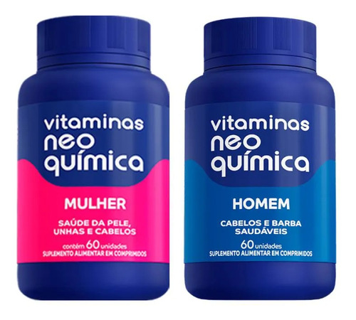 Kit Casal Homem 60 Cpr + Mulher 60 Cpr - Neo Química Sem Sabor
