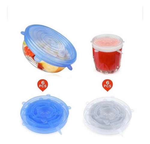 Imagen 2 de 4 de 6 Tapas De Silicon Antiderrame Reusable 2 Colores A Elegir