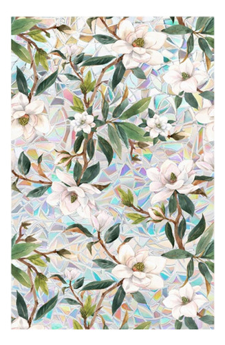 Adhesivo For Ventana Con Diseño De Flores, Película De