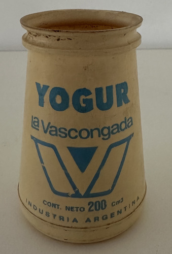Antiguo Pote De Yogurt La Vascongada 1960,s (Usado)