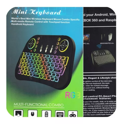 Teclado Mini Keyboard Led Rgb Para Smart Tv Retroiluminado 