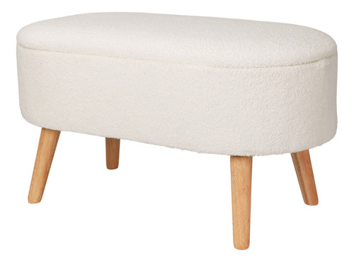 Taburete Otomano Largo De Tela Teddy Para Sala Y Recámara