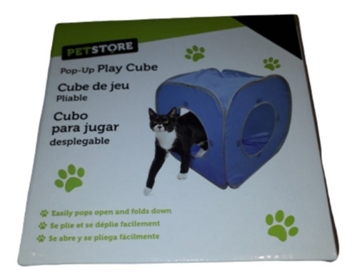 Casa Gatos Mascotas Cubo Plegable 38×38×38cm Azul. St