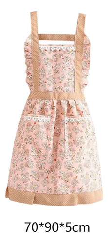3 Delantal De Chef Elegante Con Bolsillos: Rosa