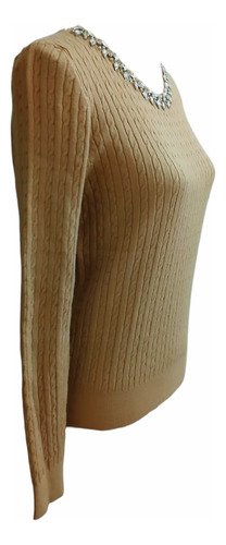 Sweater Mujer Brillos Tejido Elastizado Trenzado K-lipso