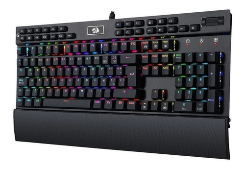 Imagen 3 de 3 de Teclado gamer Redragon Yama K550 QWERTY Cherry Brown inglés US color negro con luz RGB