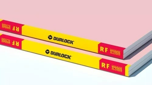Placa Roja Durlock 12.5mm Resistente Al Fuego 1.20x2.40m