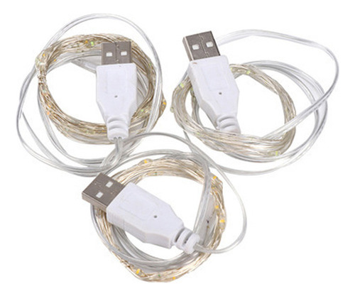 Luces De Cadena Led Usb Cobre 2 M 20 Lámparas Moradas