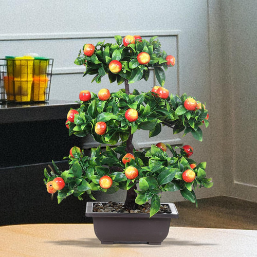 Bonsái De Árbol Frutal Artificial, Centro De Mesa Manzana