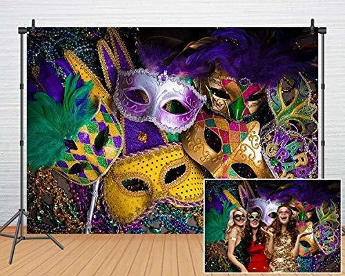 Mardi Gras Theme Photography Backdrop Masquerade Pd2bn