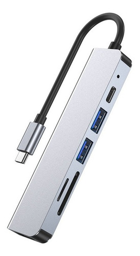 Adaptador Hub 6x1 Usb 3.0 Com Pd Tipo C Hdmi 4k Hd Macbook