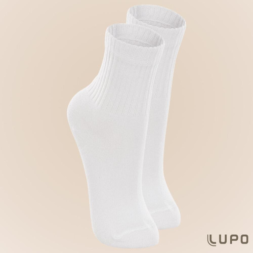 Kit Com 6 Pares Meias Lupo Kids Cano Médio Infantil Algodão