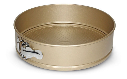 Imagen 2 de 10 de Molde Para Torta Redondo 26 Cm. Antiadherente Dorado Ilko