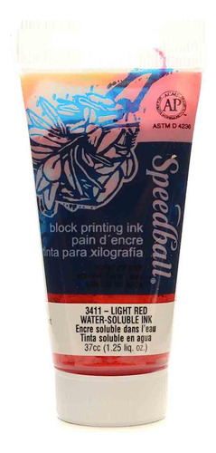 Tinta De Xilogravura Speedball Base Agua 3411 Light Red 37ml