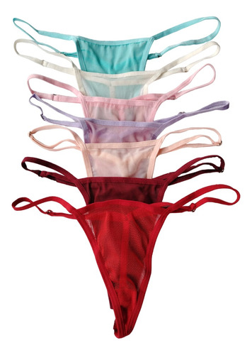 Set X 7 Panty De Hilo Con Transparencia Sexy Erótico 
