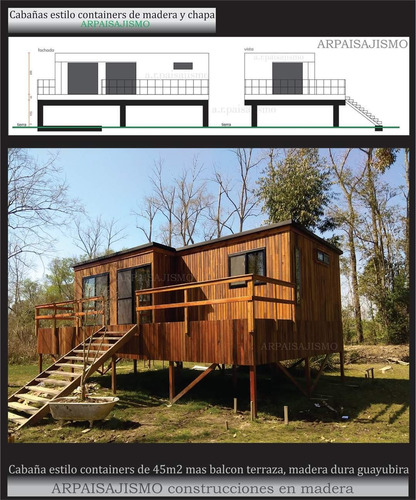 Imagen 5 de 8 de Construcción De Cabañas Containers De Madera Chapa Y Vidrio