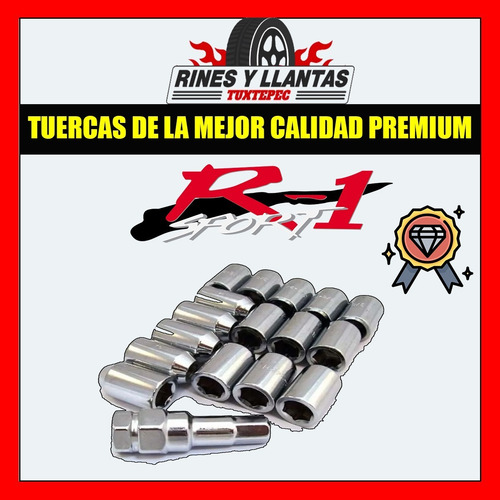 20 Tuercas 12x1.5 Tunner Deportivas Aveo Spark Beat + Llave