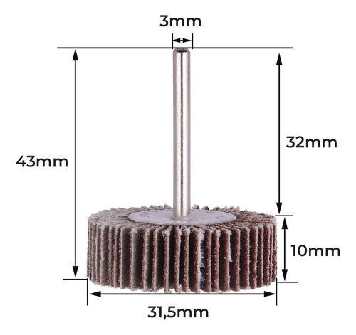 Kit 20 Discos Flap Lixa 32mm Lamela G80 Para Micro Retíficas