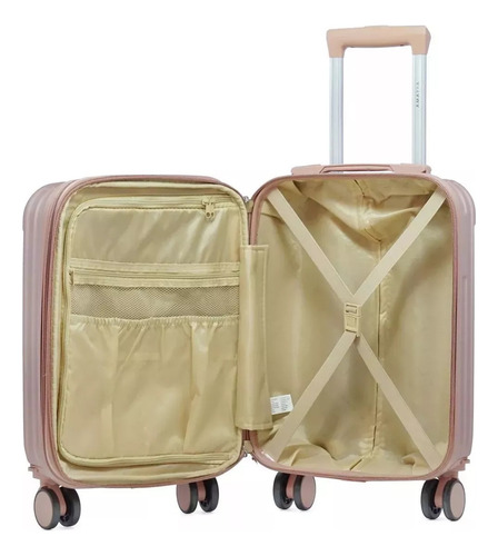 Valija Carry On 18 Abs Amayra 01 Color Oro Rosa Lisa 67.8001