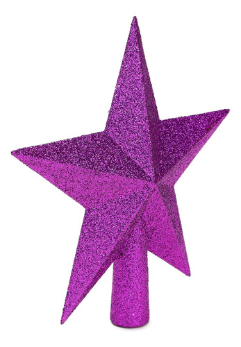 Decoración Estrella Purpurina 20 Cm Árbol Navidad Morado