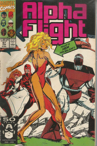 Alpha Flight N° 97 - Em Inglês - Editora Marvel - Formato 17 X 26 - Capa Mole - 1991 - Bonellihq Cx02 Abr24