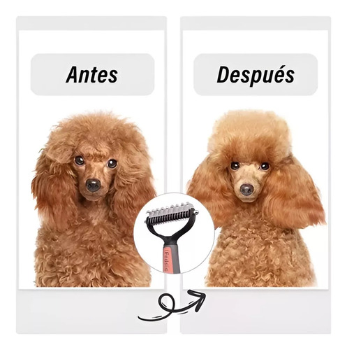 Generico Cepillo Deslanador De Pelo Mascotas Roro Peine Quita Nudos Perros Gatos