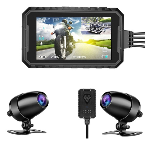 Grabadora De Vídeo De Doble Lente For Motocicleta Wifi 1080