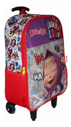 Mochila Escolar Infantil Com Rodas Masha E O Urso Luxcel