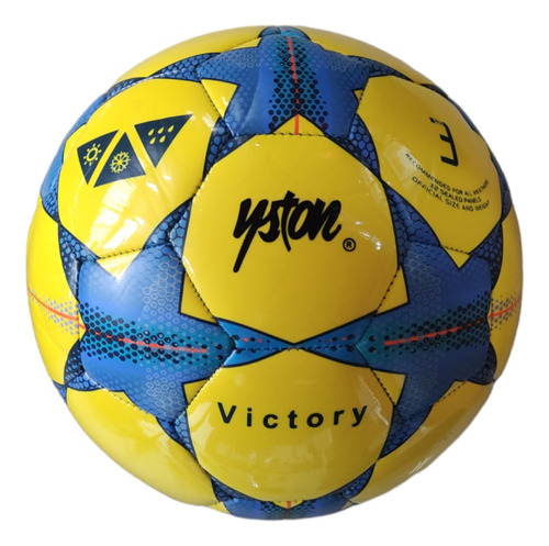 Balon Futbol Yston #3 Cosido Estrella Bote Alto 
