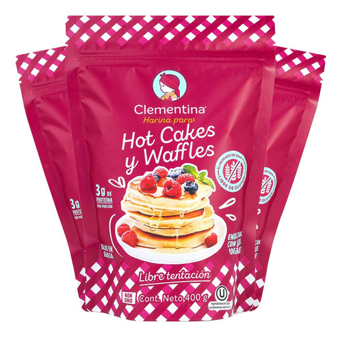 Harina Sin Gluten Para Waffles/hotcakes Clementina - 3 Cajas