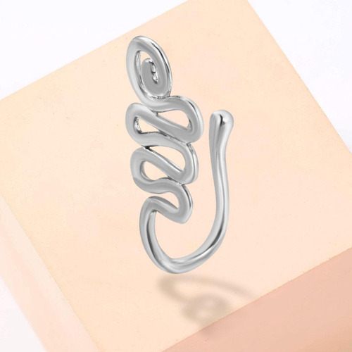 N Piercing Falso Anillo De Nariz Clip En Forma De U En Plata