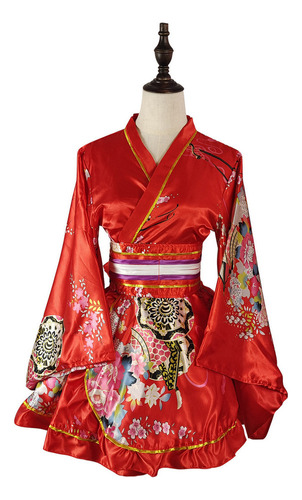 Disfraz Sexy De Geisha Con Estampado De Sakura Para Mujer Z