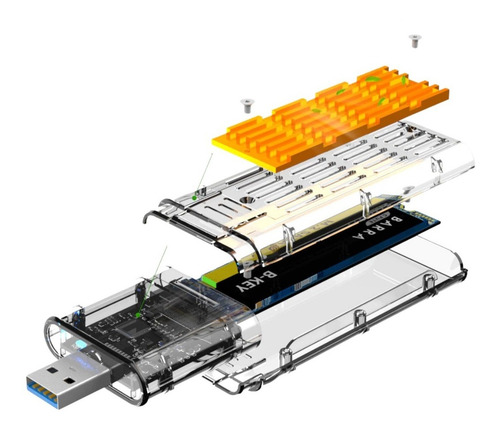 Imagem 1 de 7 de Case Adaptador Hd Externo Ssd Ngff M.2 Key B Para Usb 3.0