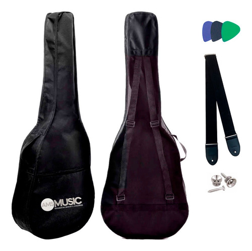 Capa P/ Violão Tagima Folk Simples Com Alças + Correia Cinto