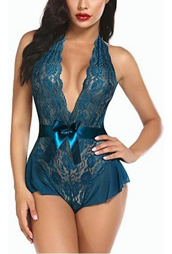 Lencería Sexy For Mujer Body De Encaje Cuello En V Negligee