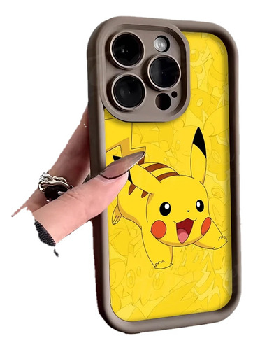 Funda De Silicona Suave Pokemon Pikachu Para iPhone 14, 15,