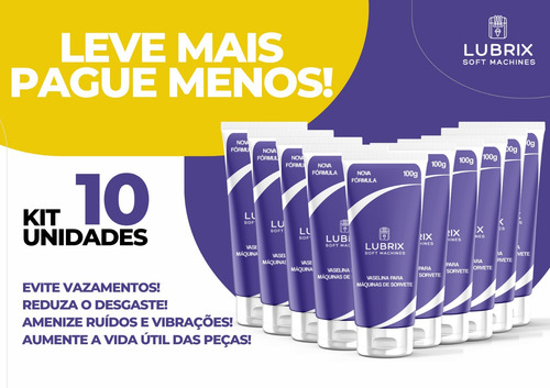 Lubrificante/graxa. Máquinas De Sorvete Expresso Kit 10 Unid