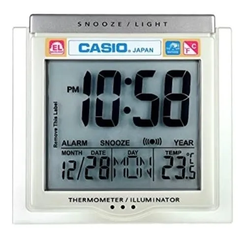 Reloj Despertador Casio Dq750 Alarma Temperatura Calendario Color Negro