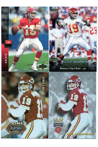 1994-1995 Upper Deck & Playoff Joe Montana Chiefs ( 4 ) Lote