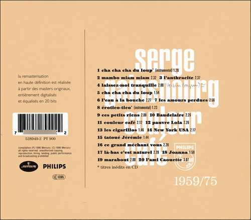 Cd Couleur Café (serge Gainsbourg) Estándar