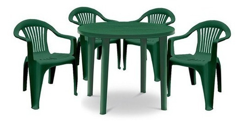 Juegos De Jardin 4 Sillas Nicole + Mesa Capri Verde