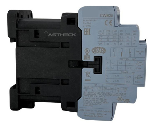Contator Tripolar Weg Cwb25 25a 24vdc 1na+1nf