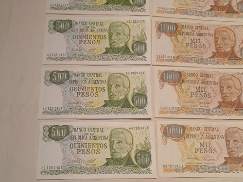 Billetes Argentina Pesos Ley 18.188 500 Y 1000 X10 Sc Y Sc-