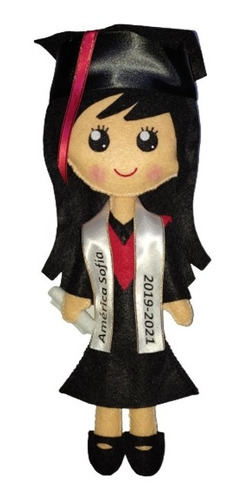 Muñeca Graduacion Personalizada De 30cm De Fieltro Regalo 