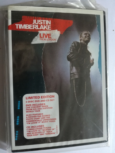 Justin Timberlake Live From London Dvd+cd  Nuevo Original