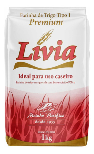Farinha de Trigo Tipo 1 Lívia Premium Pacote 1kg