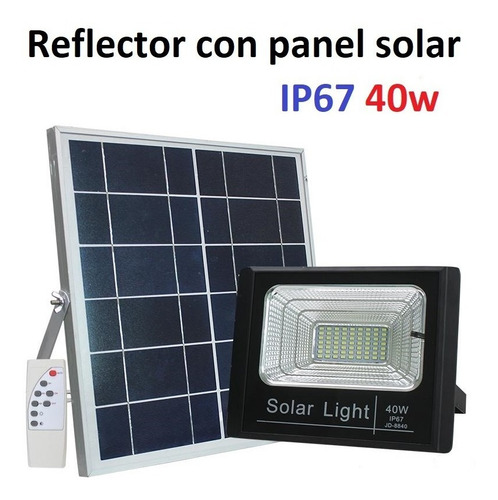 Reflector Led Solar 40w Panel Solar Recargable Y Fotocelda