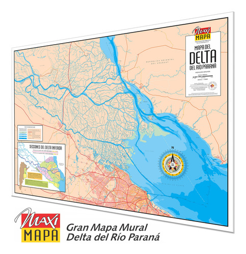 Delta Del Río Paraná. Mapa Mural. Estándar. 1,85x1,30m