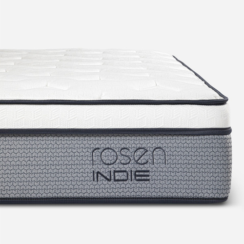 Cama Europea Rosen Indie 2 Plazas + Muebles Issey Azul