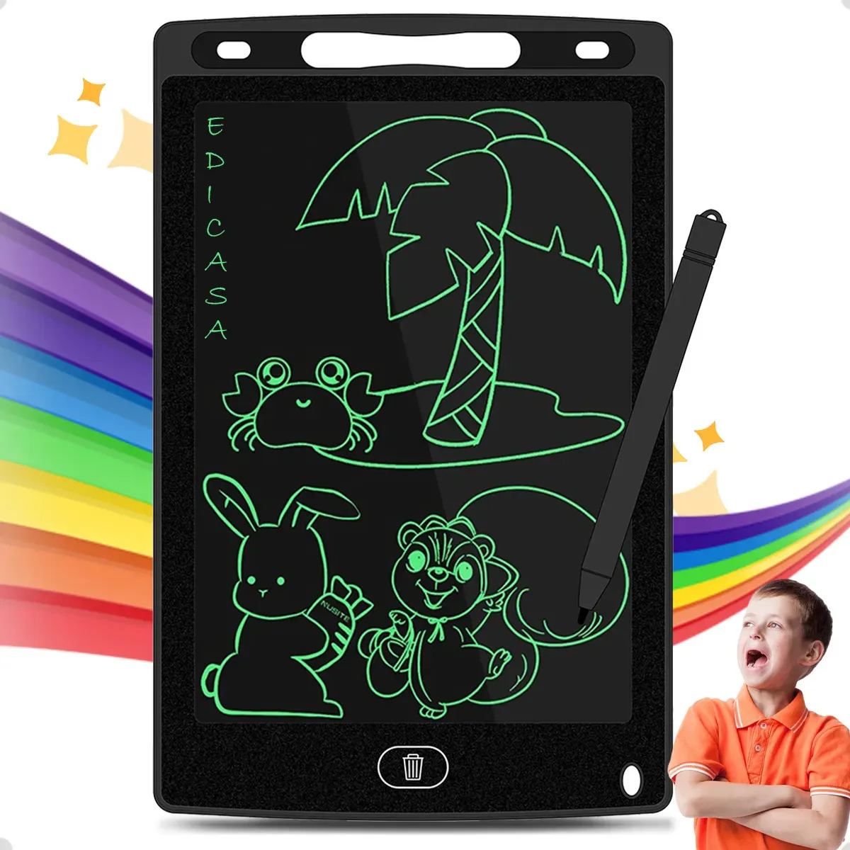 Lousa Mágica Infantil Digital Educativa Interativa Tablet Desenho Escrever Rosa Claro Homeroarte